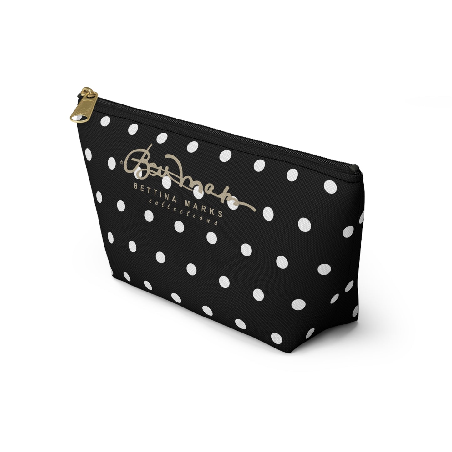 Midnight Polka Dot Accessory Pouch w T-bottom