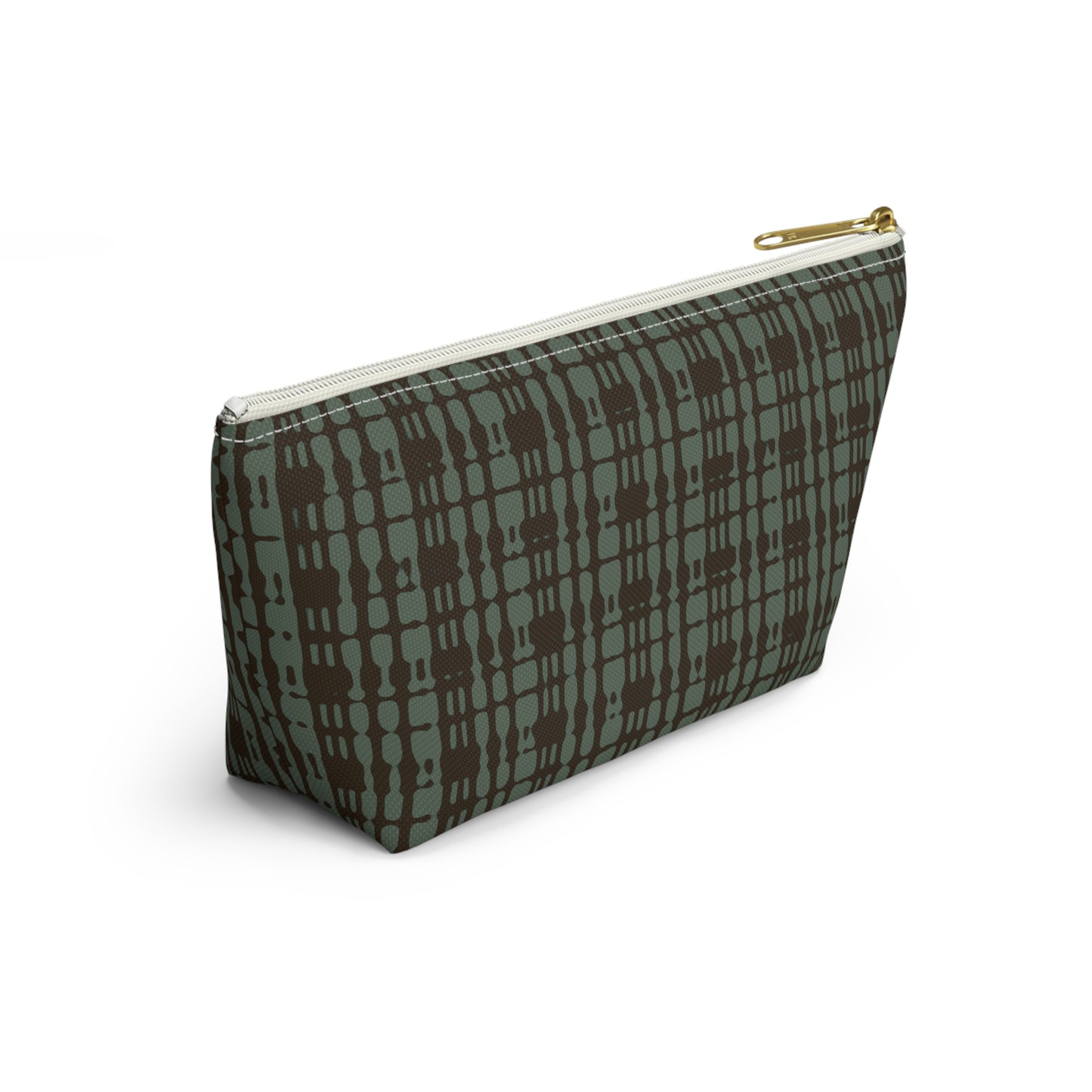Mint Chocolate Plaid Accessory Pouch w T-bottom