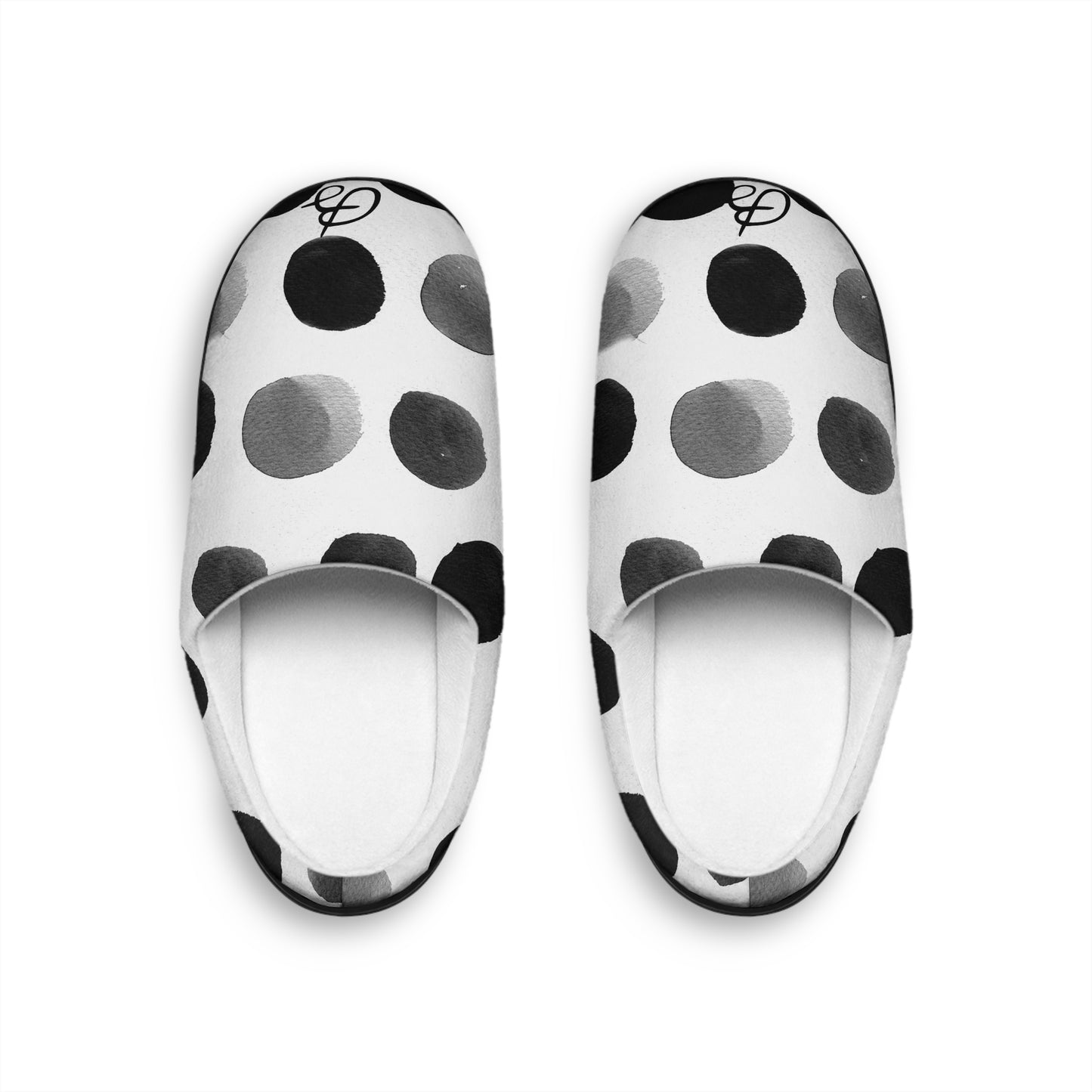 Charcoal Polka Dot Women's Indoor Slippers