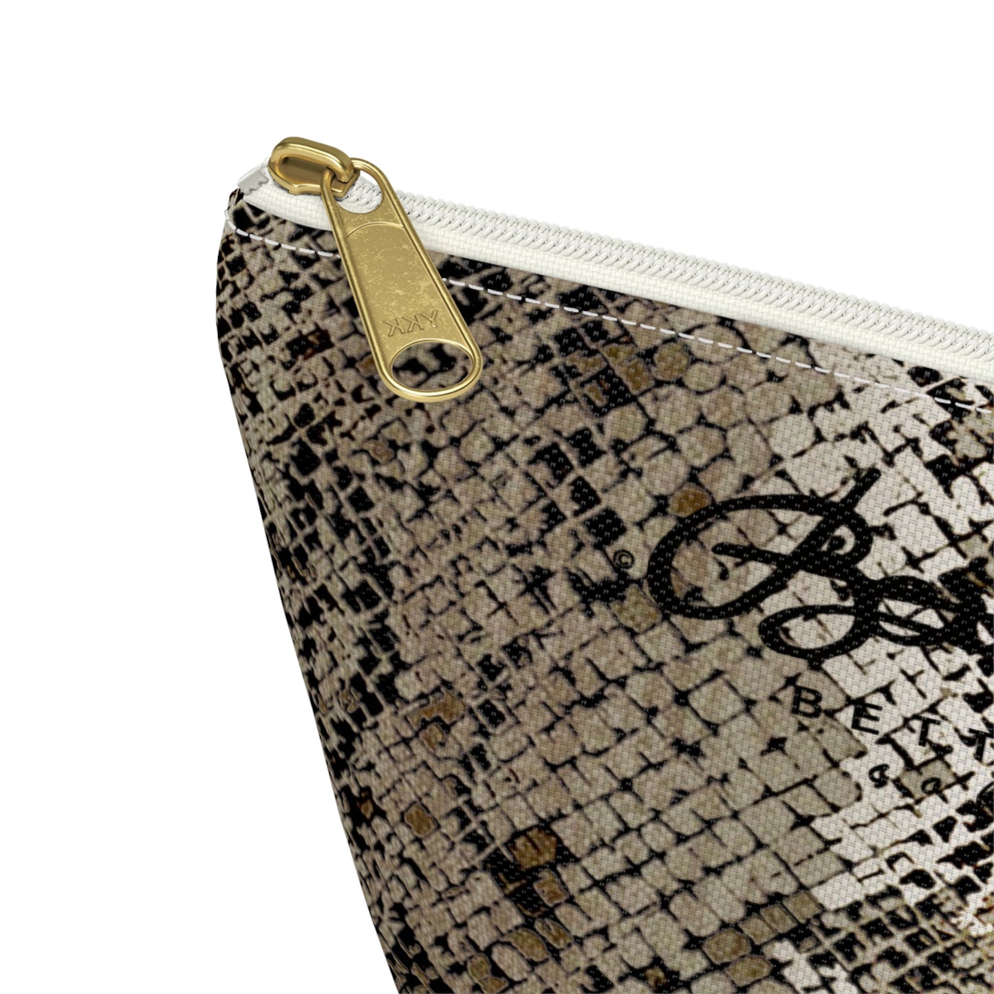 Deep Snake Skin Accessory Pouch w T-bottom