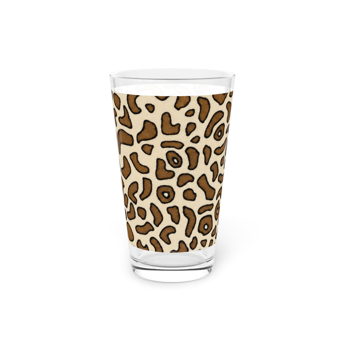 Brown Animal Skin On White Pint Glass