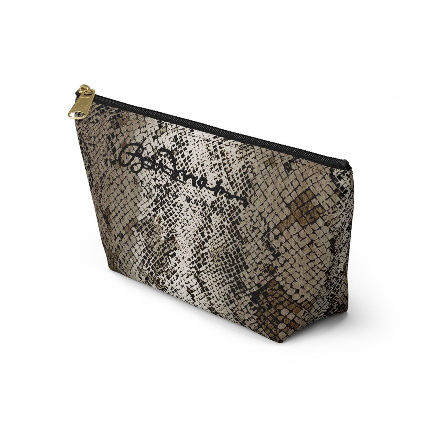 Deep Snake Skin Accessory Pouch w T-bottom