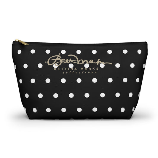 Midnight Polka Dot Accessory Pouch w T-bottom