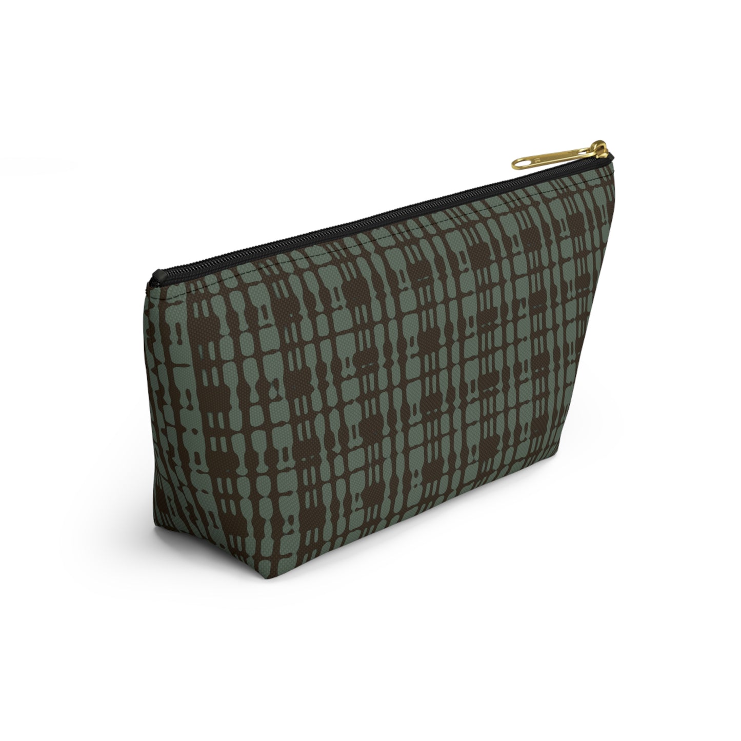 Mint Chocolate Plaid Accessory Pouch w T-bottom