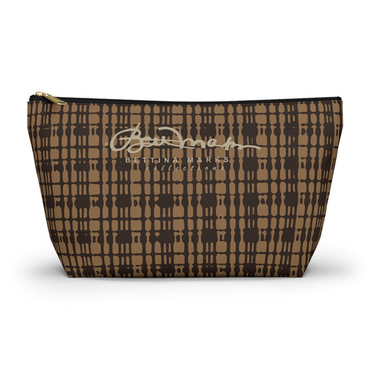 Caramel Plaid Accessory Pouch w T-bottom