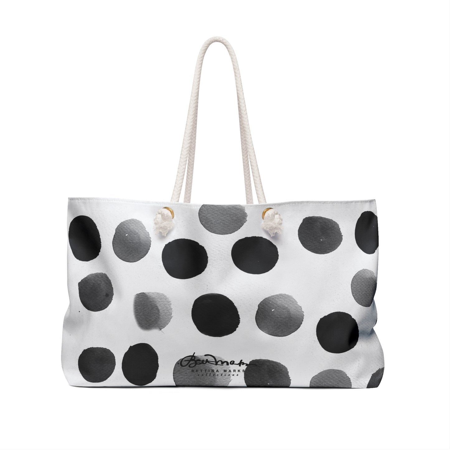 Charcoal Polka Dot Weekender Bag