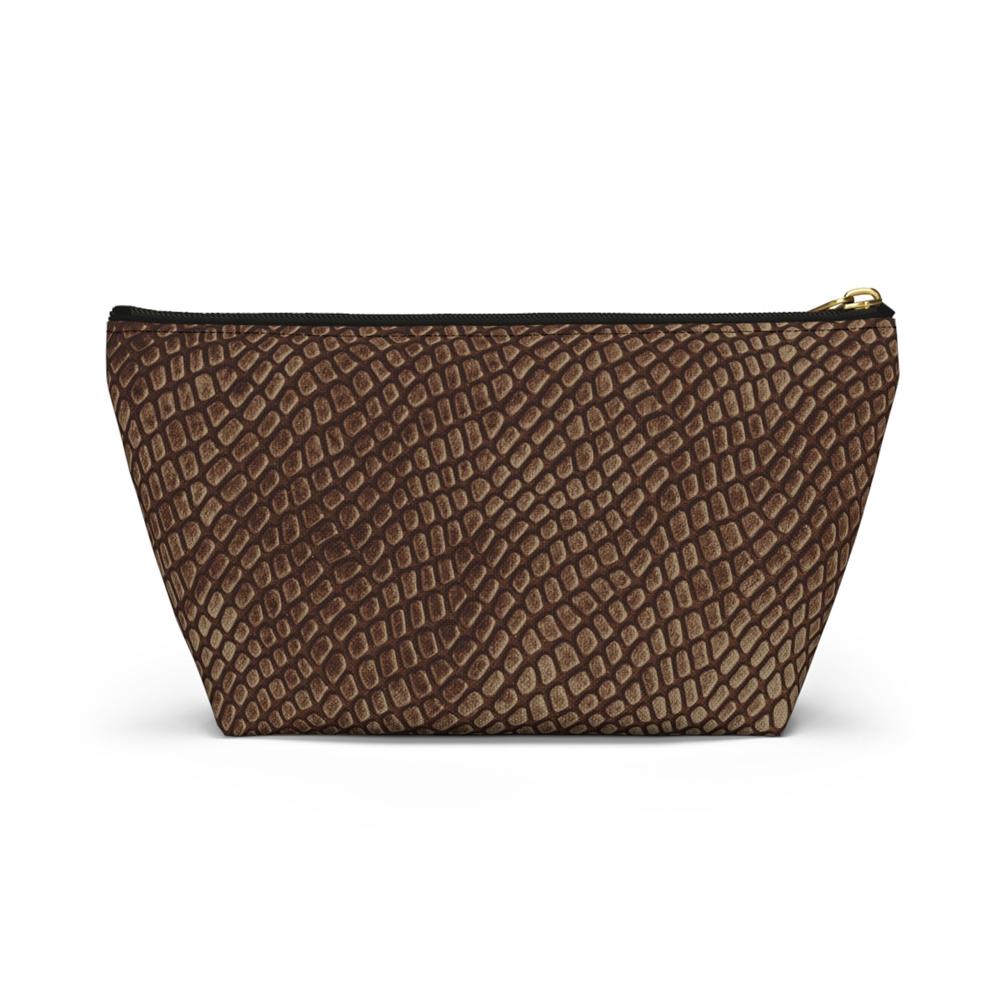 Mocha Crocodile Accessory Pouch w T-bottom