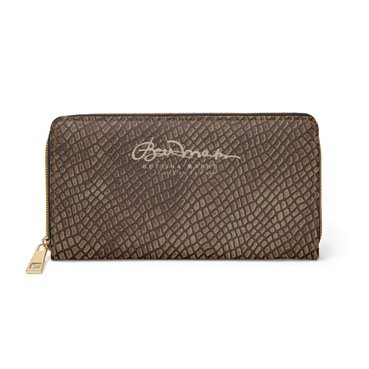 Mocha Crocodile Zipper Wallet for Women - Chic and Functional Clutch