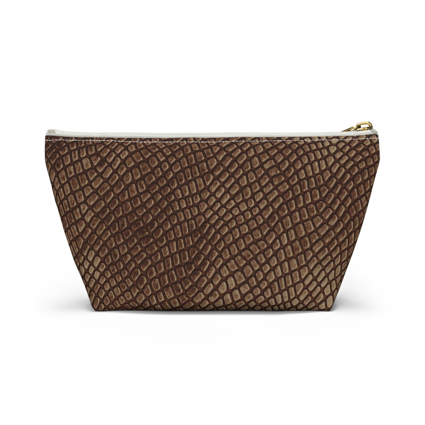 Mocha Crocodile Accessory Pouch w T-bottom