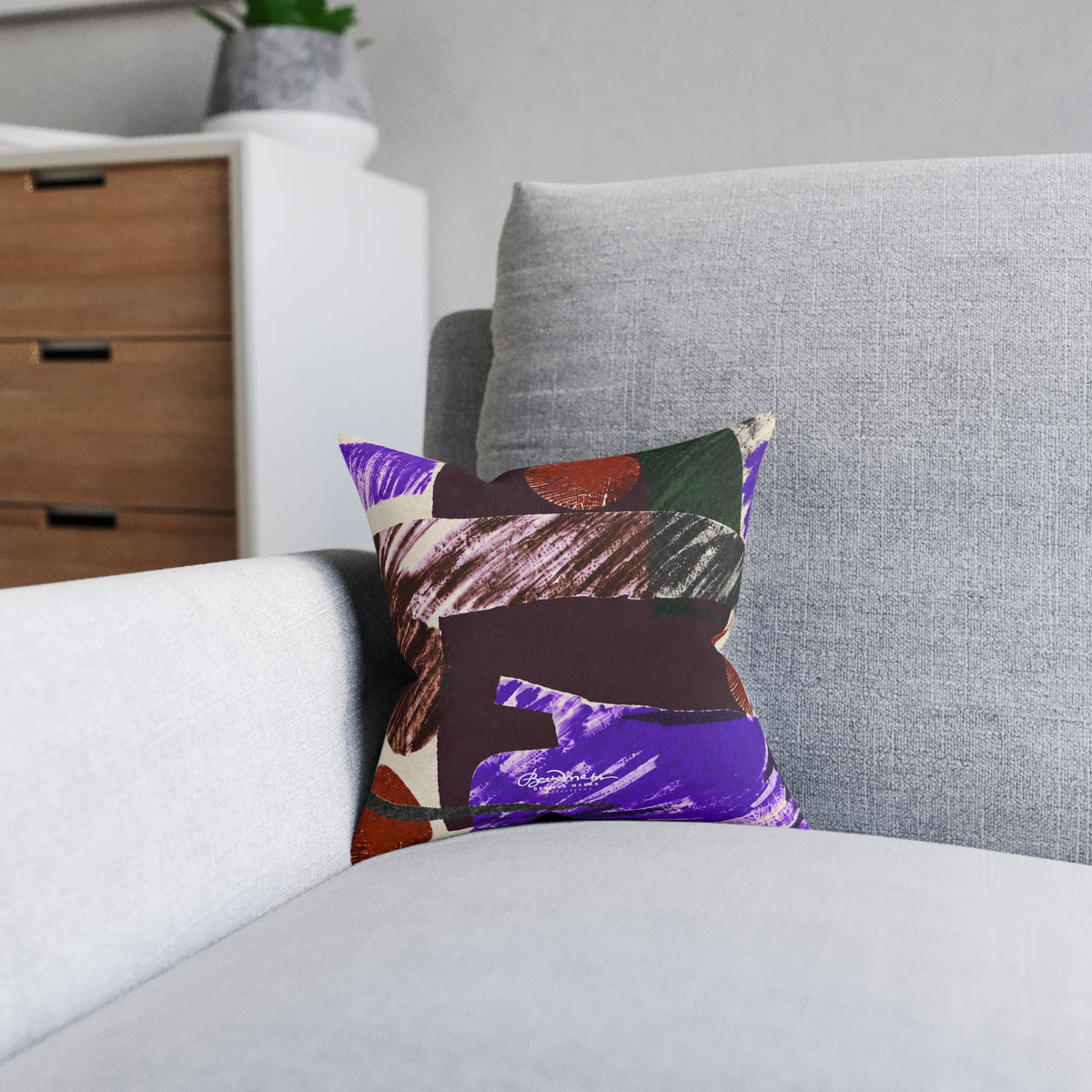 Abstract Engineered Square Pillow