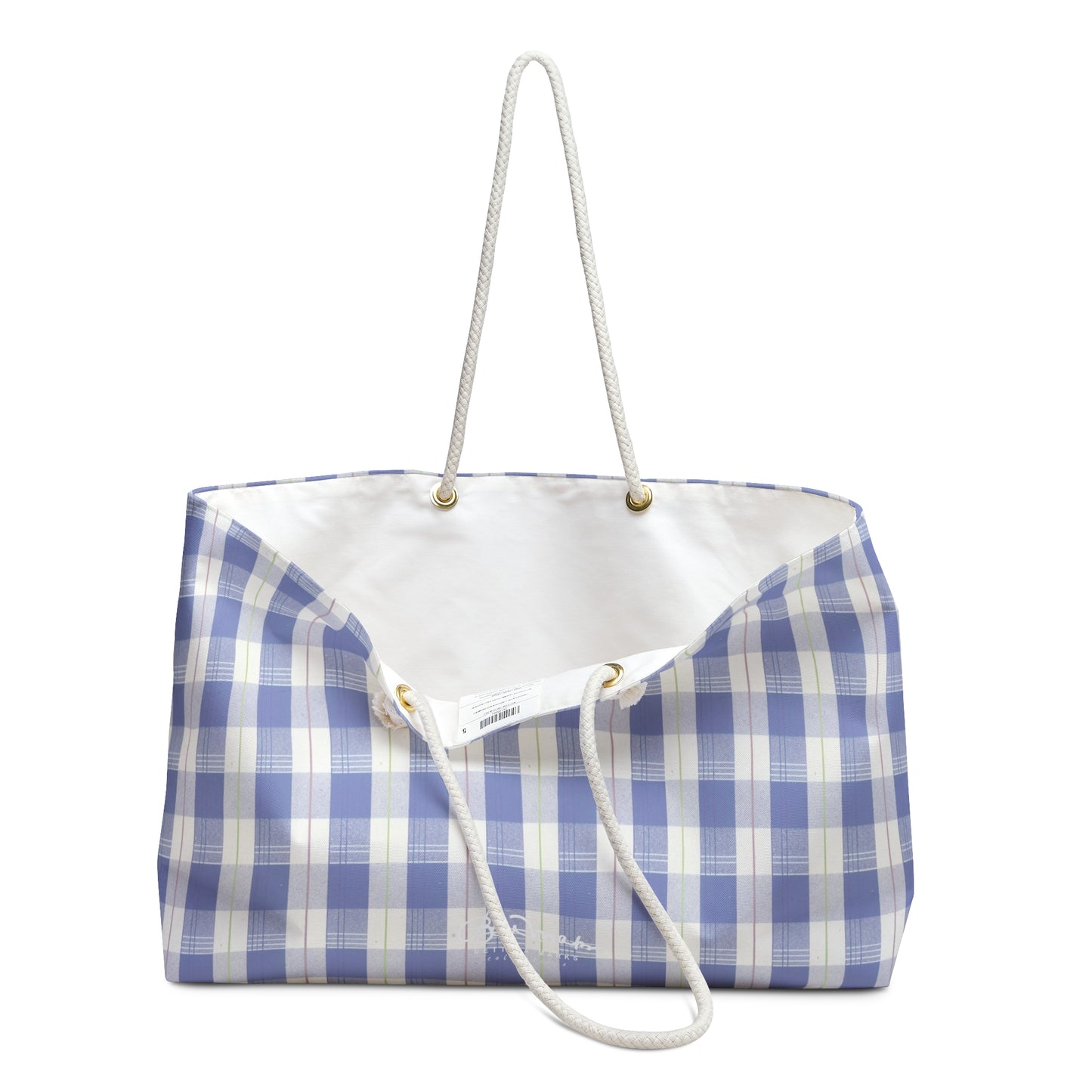 Navy Plaid Weekender Bag