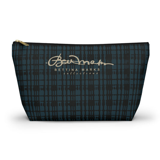 Twilight Teal Plaid Accessory Pouch w T-bottom