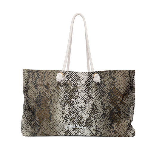 Deep Snake Skin Weekender Bag