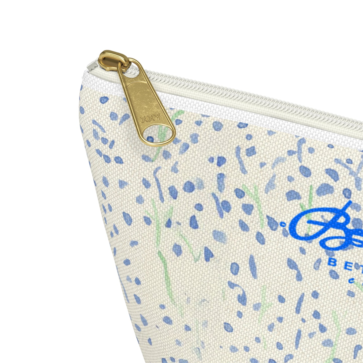 Watercolor Blue Floral Accessory Pouch