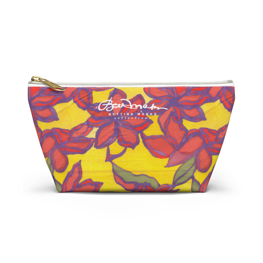 Blue & Orange Floral Accessory Pouch
