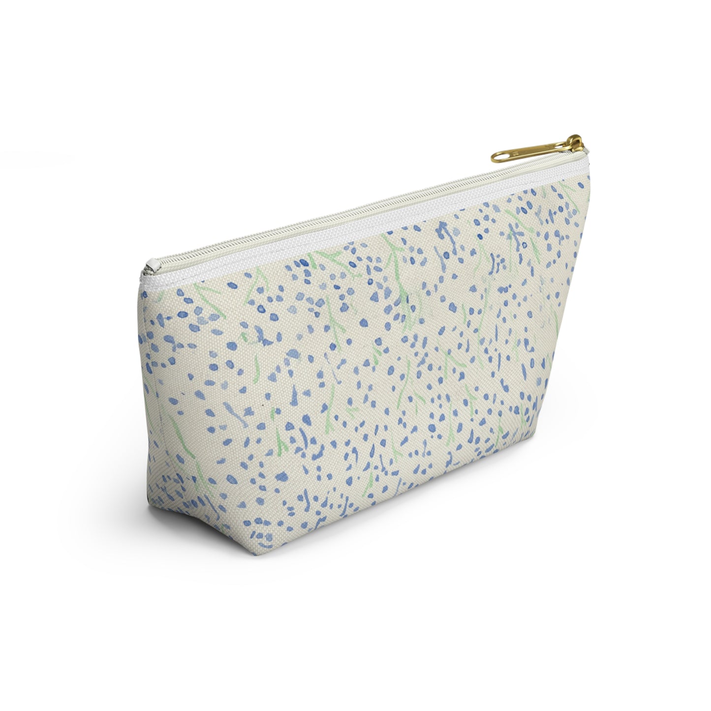 Watercolor Blue Floral Accessory Pouch