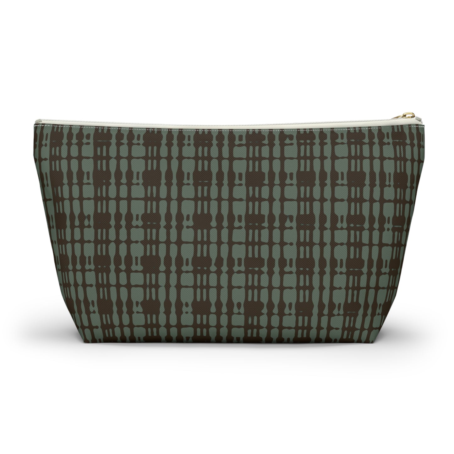 Mint Chocolate Plaid Accessory Pouch w T-bottom
