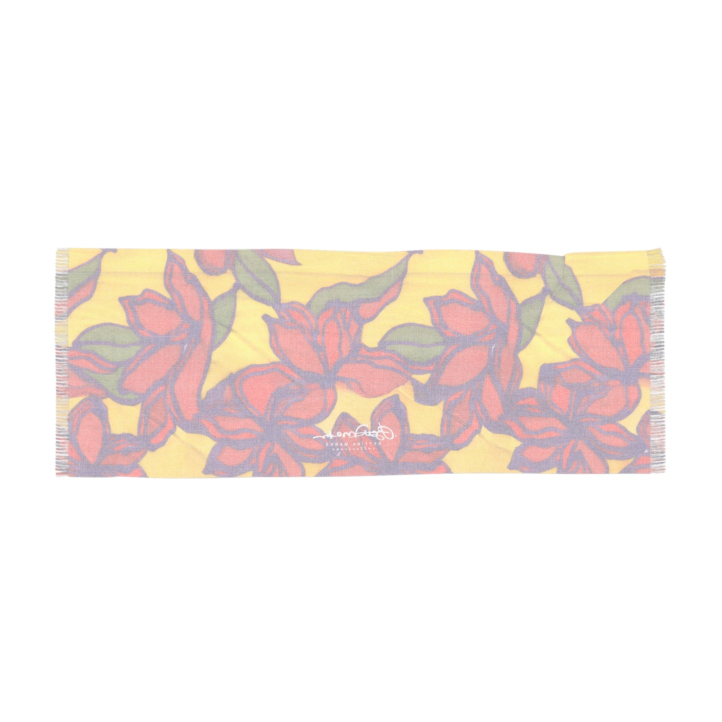 Blue & Orange Floral Light Scarf