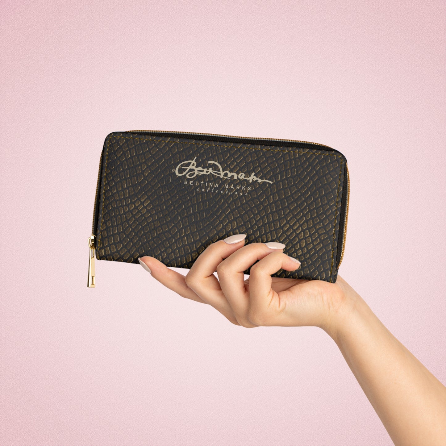 Bronze Crocodile Zipper Wallet for Women - Chic and Functional Clutch