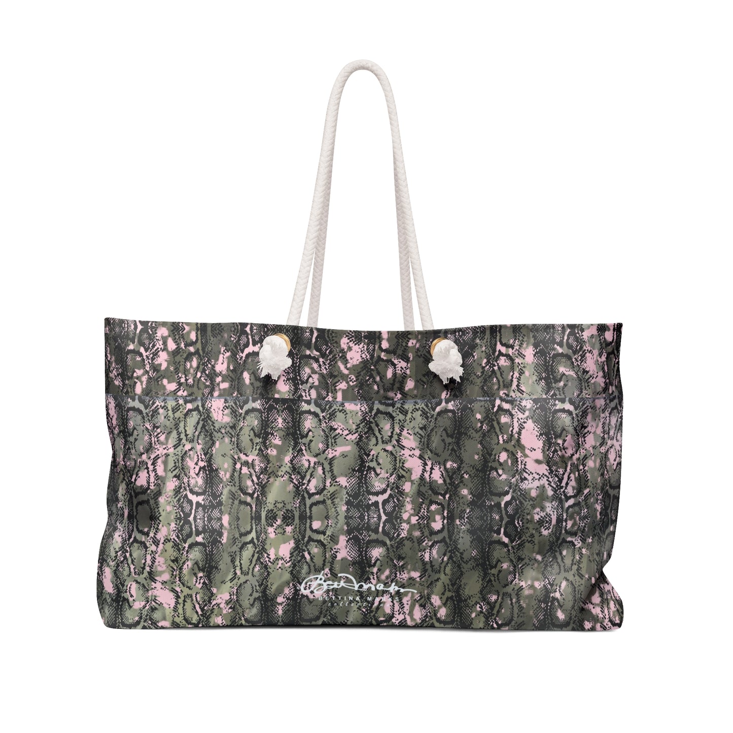 Pink Snake Skin Weekender Bag
