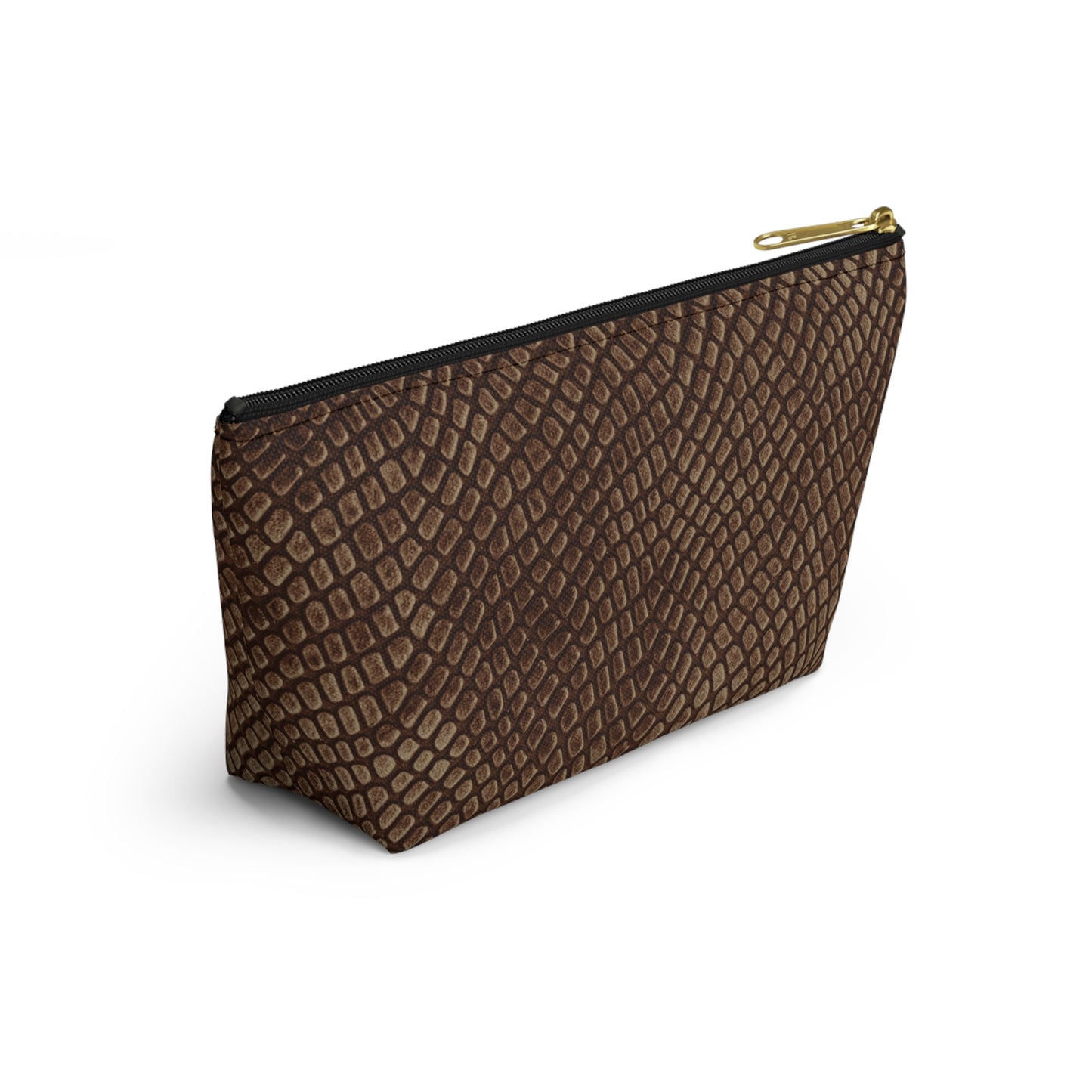 Mocha Crocodile Accessory Pouch w T-bottom