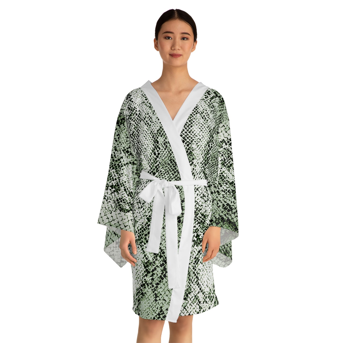 Sage Snake Skin Kimono Robe