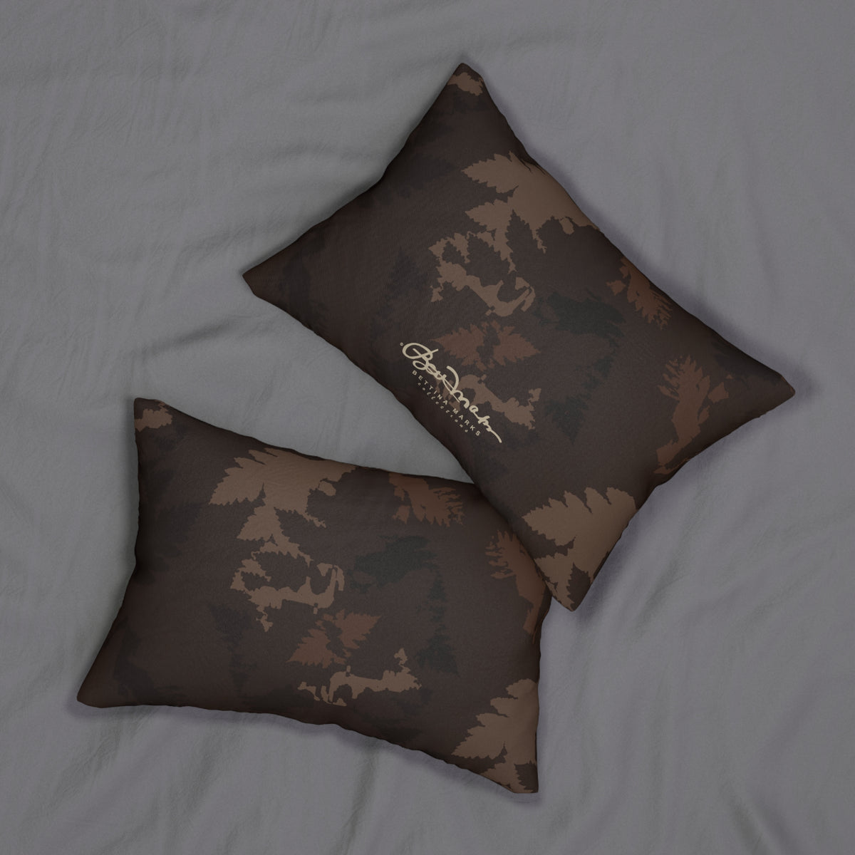 Dark Chocolate Abstract Forest Pillow
