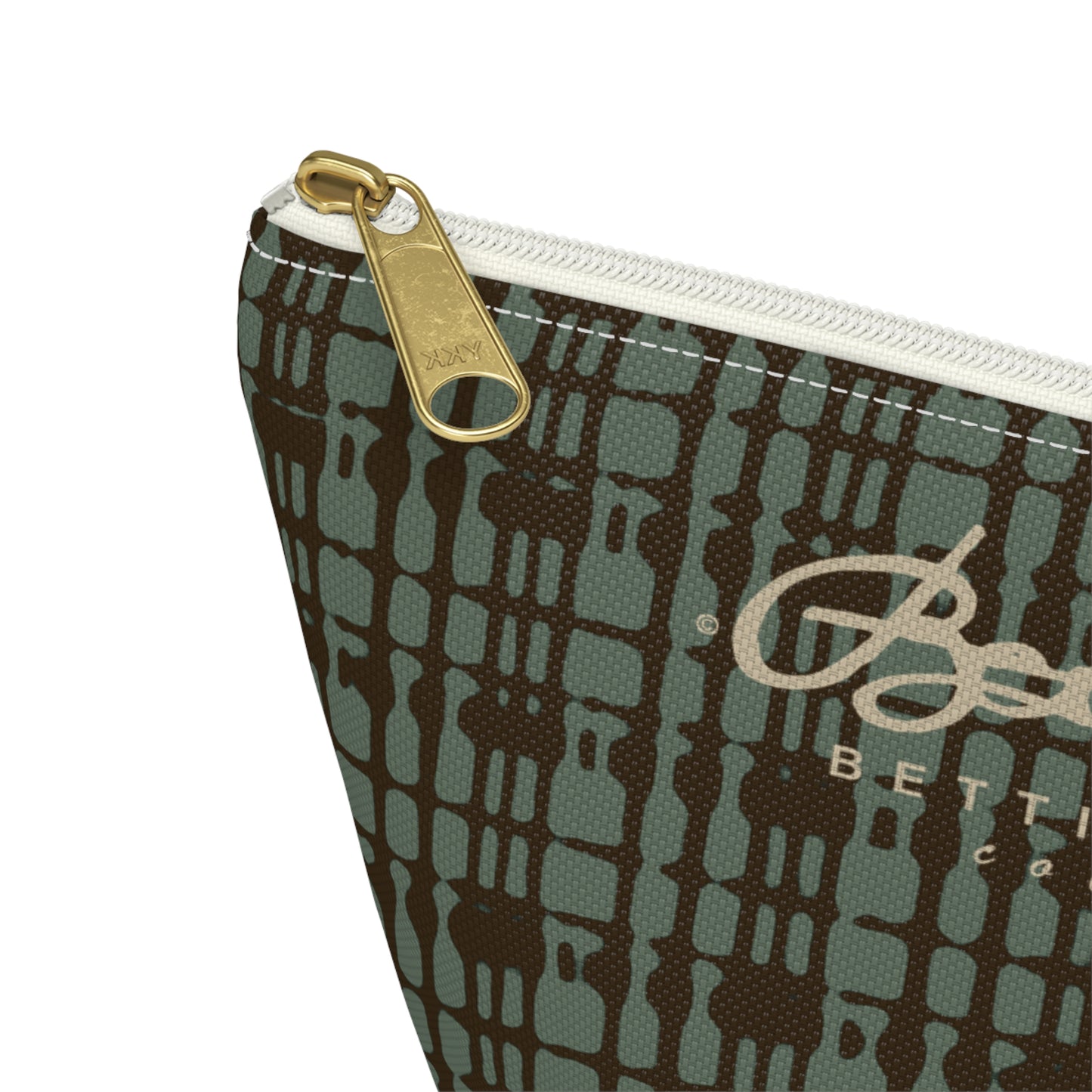 Mint Chocolate Plaid Accessory Pouch w T-bottom