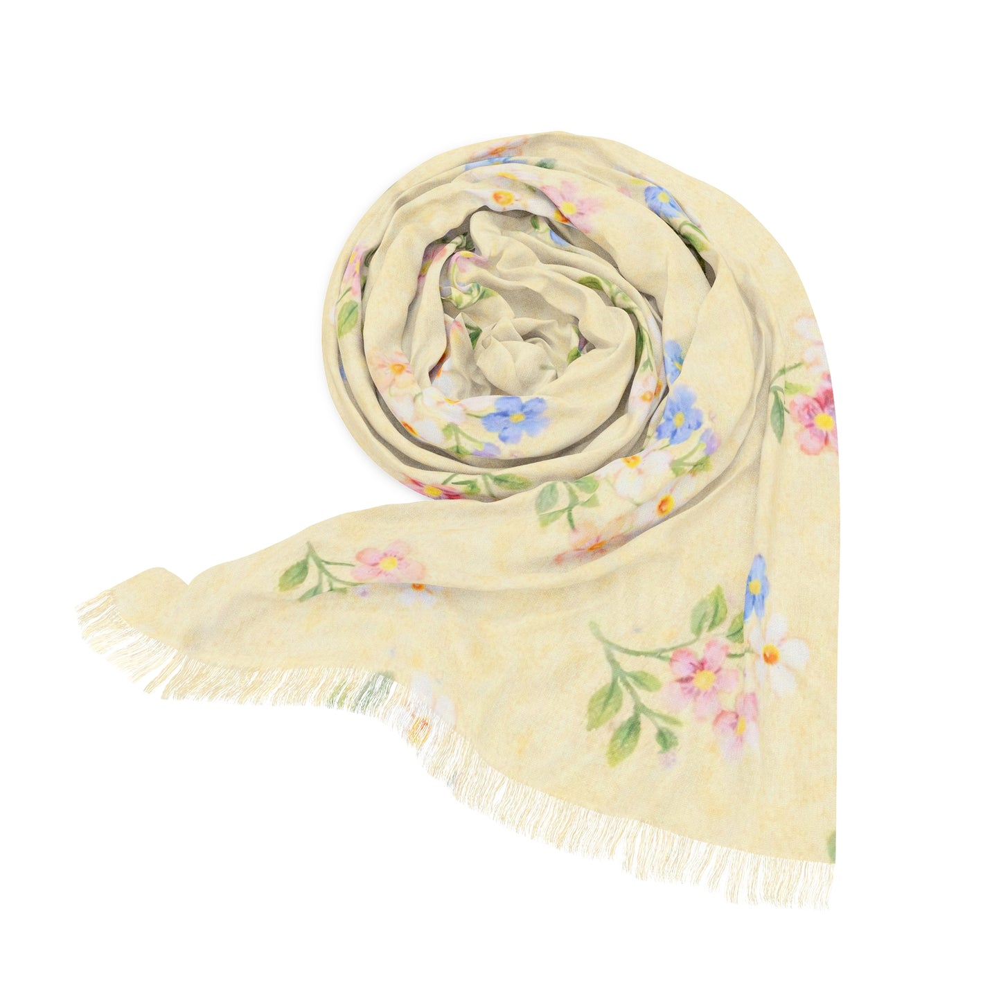 Yellow & Pink Pastel Floral Light Scarf
