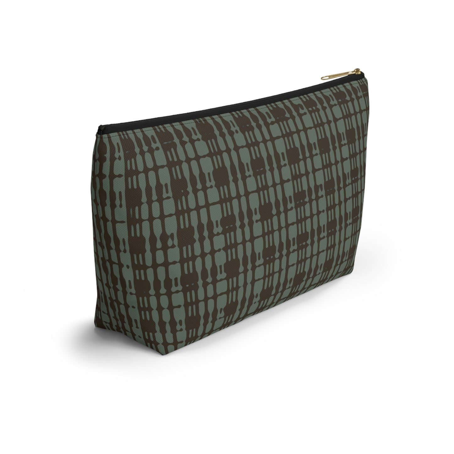 Mint Chocolate Plaid Accessory Pouch w T-bottom