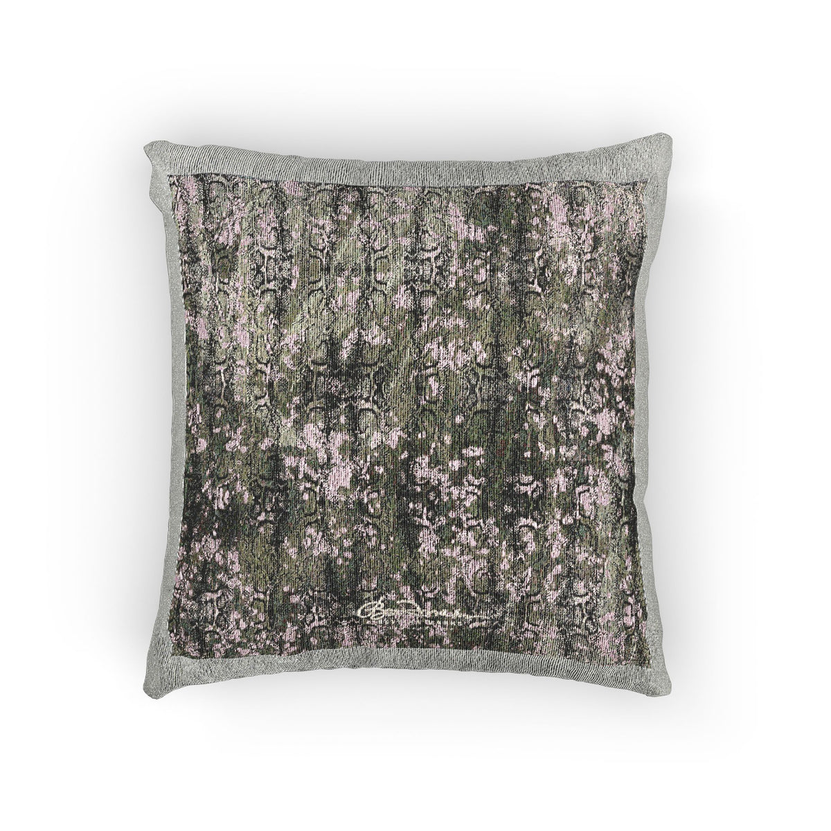 Pink Snake Skin Woven Pillow