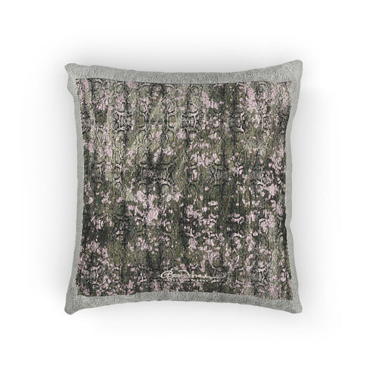 Pink Snake Skin Woven Pillow