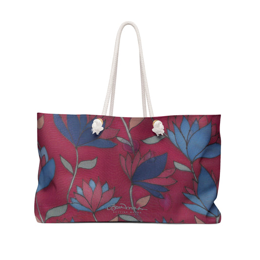 Lotus Flowers On Pink Weekender Bag
