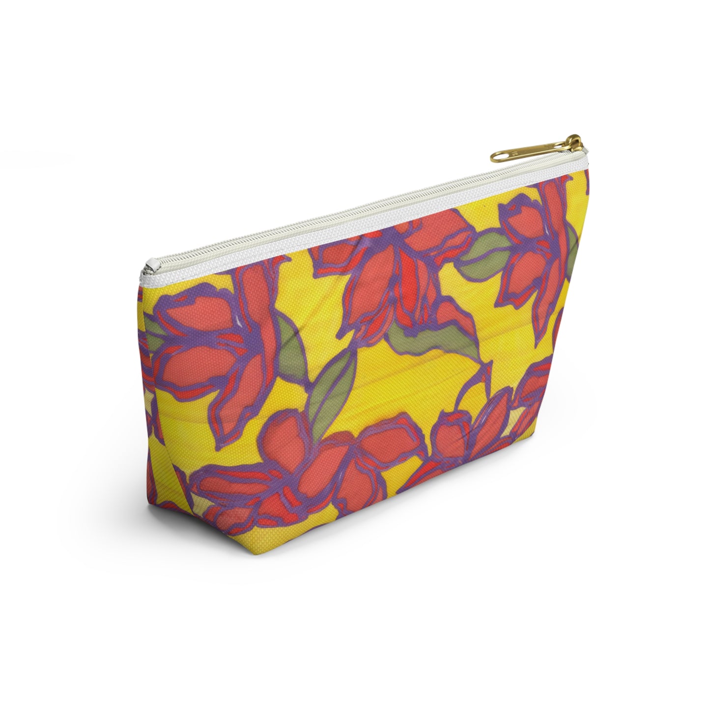 Blue & Orange Floral Accessory Pouch