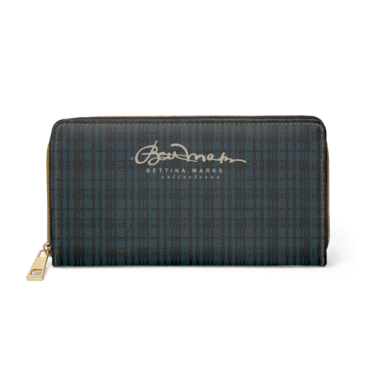 Twilight Teal Plaid Zipper Wallet for Women - Chic and Functional Clutch