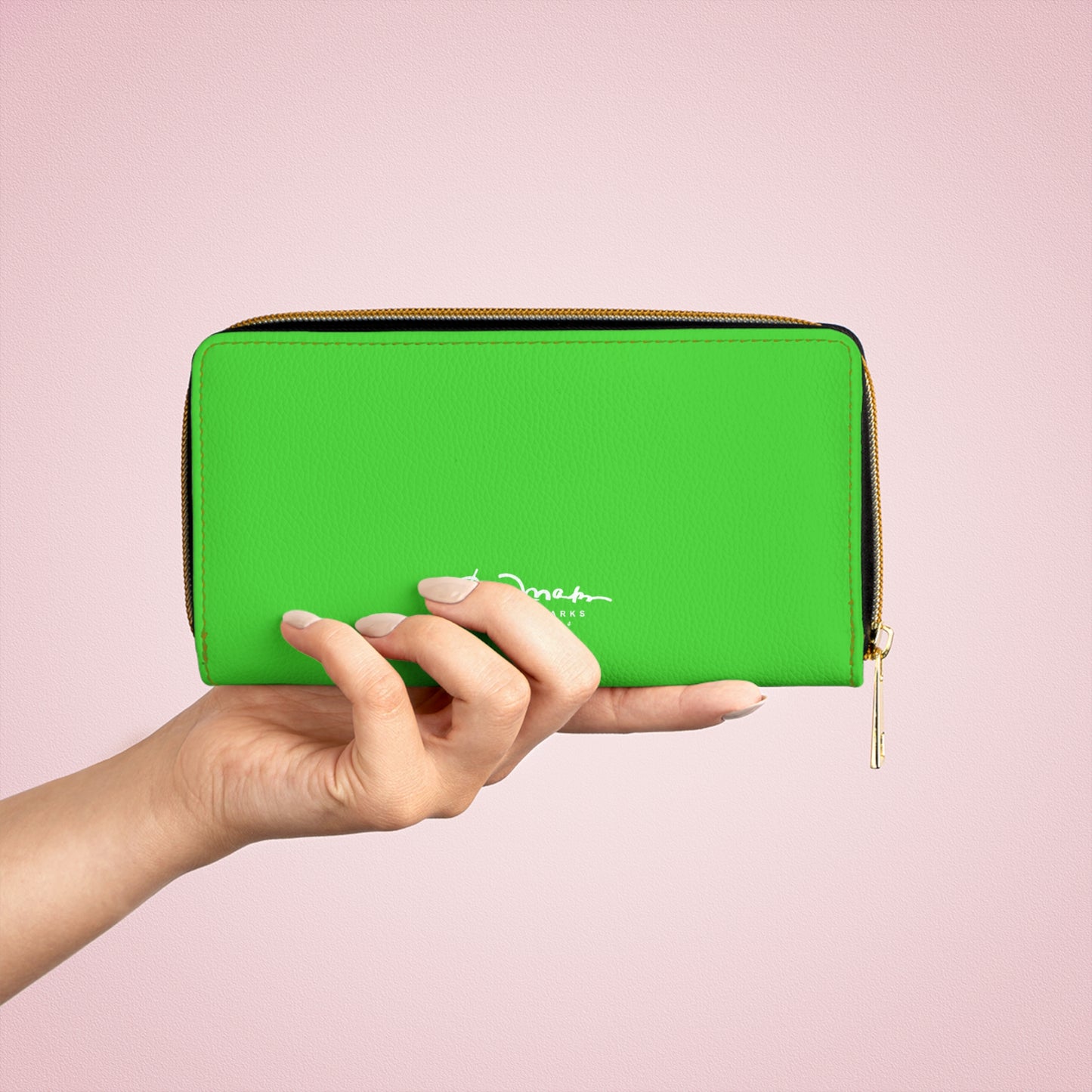 Bright Green Zipper Wallet