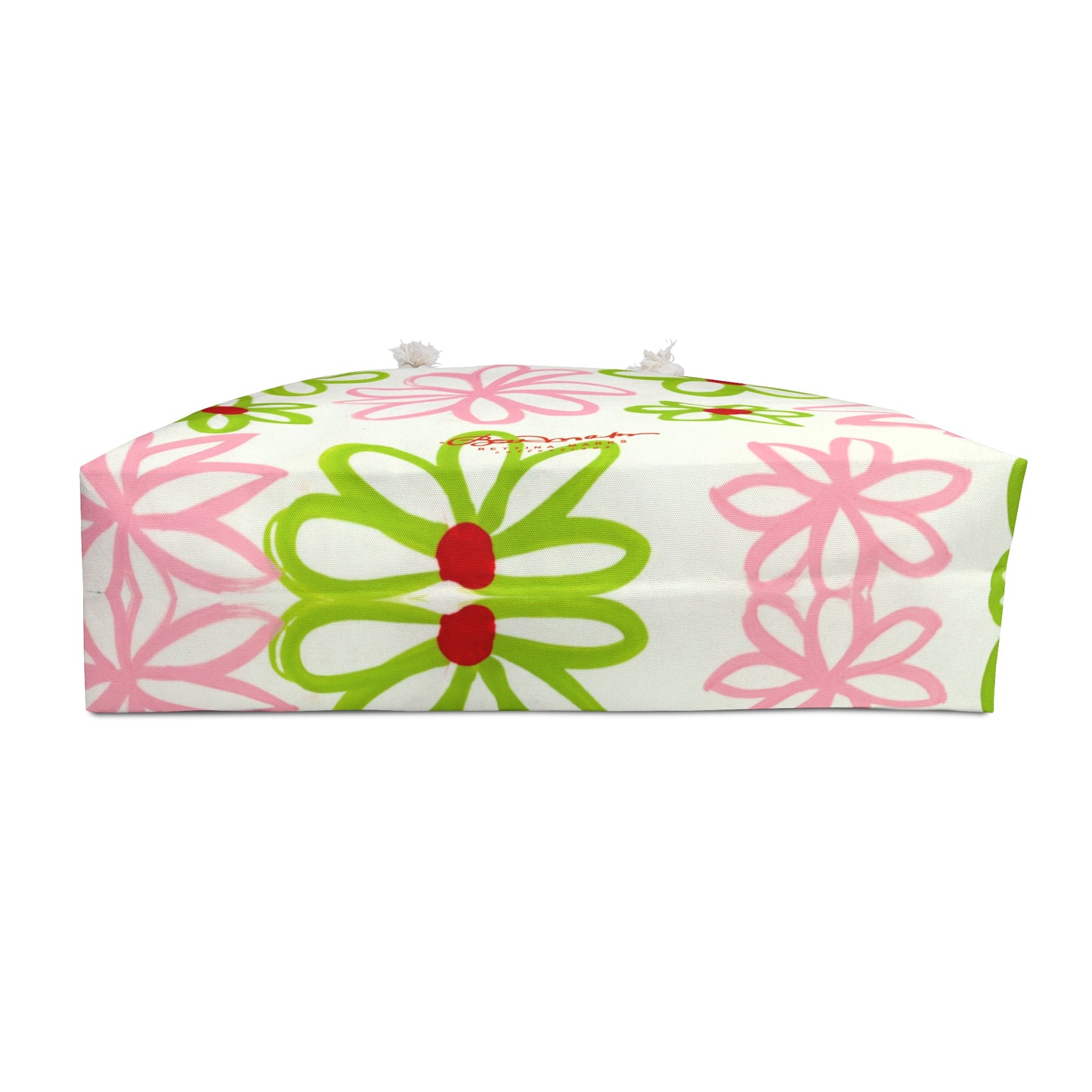 Pink & Green Daisies On White Weekender Bag