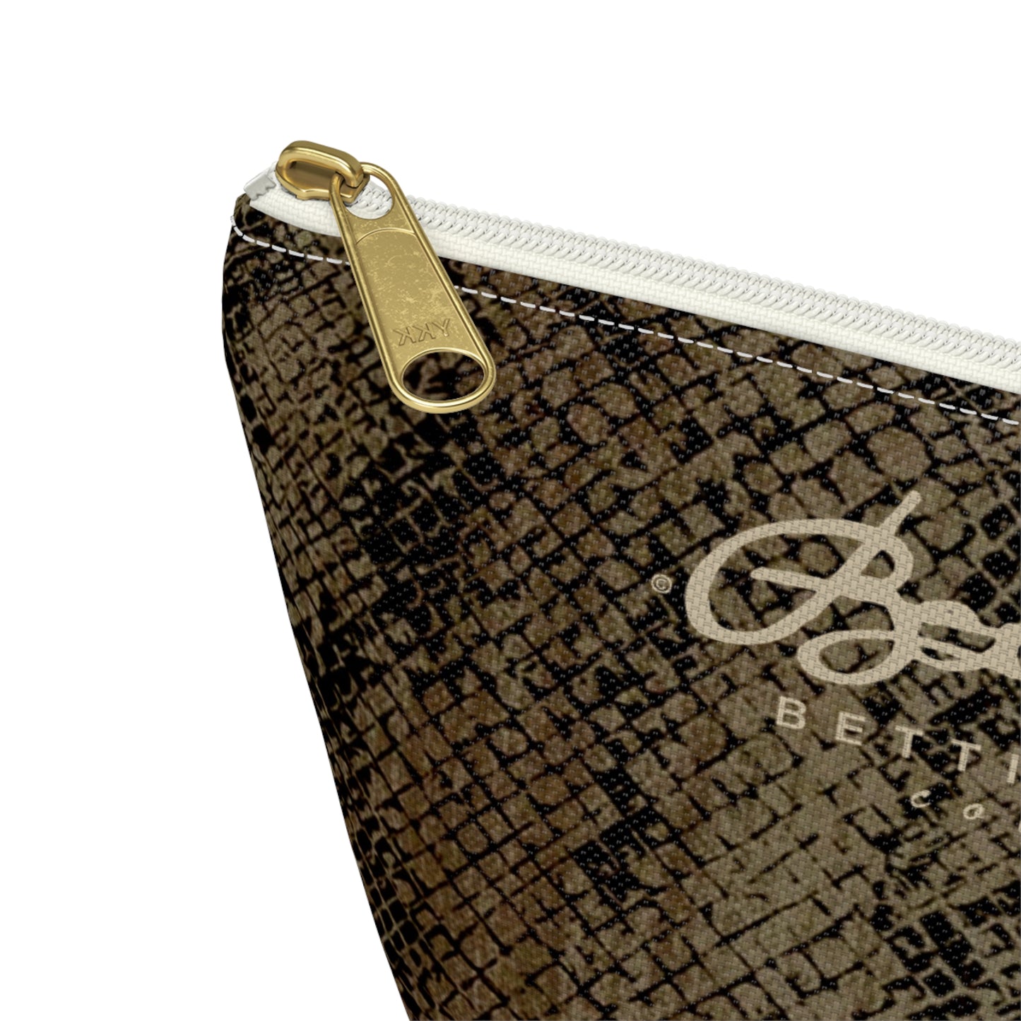 Deep Snake Skin Accessory Pouch w T-bottom