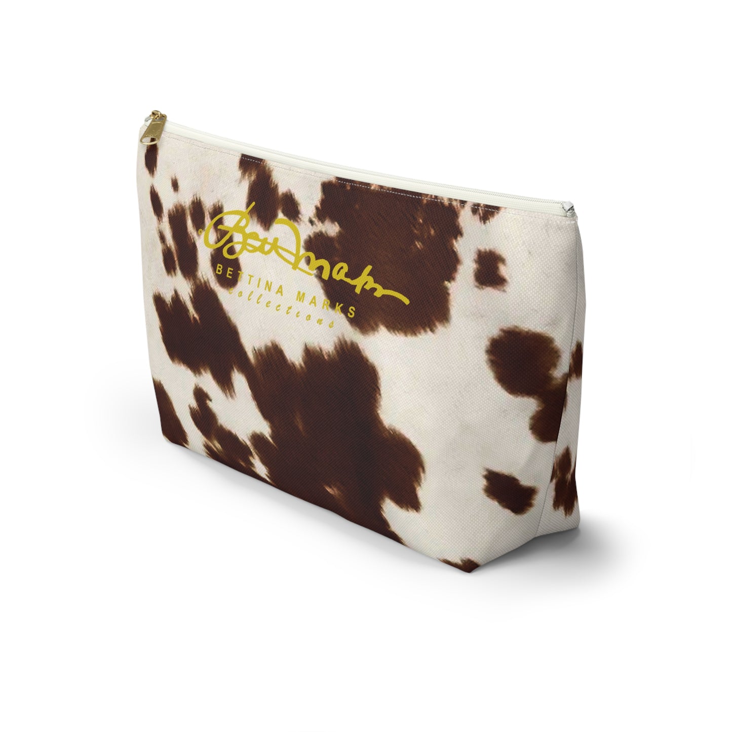 Brown Pony Skin Accessory Pouch w T-bottom