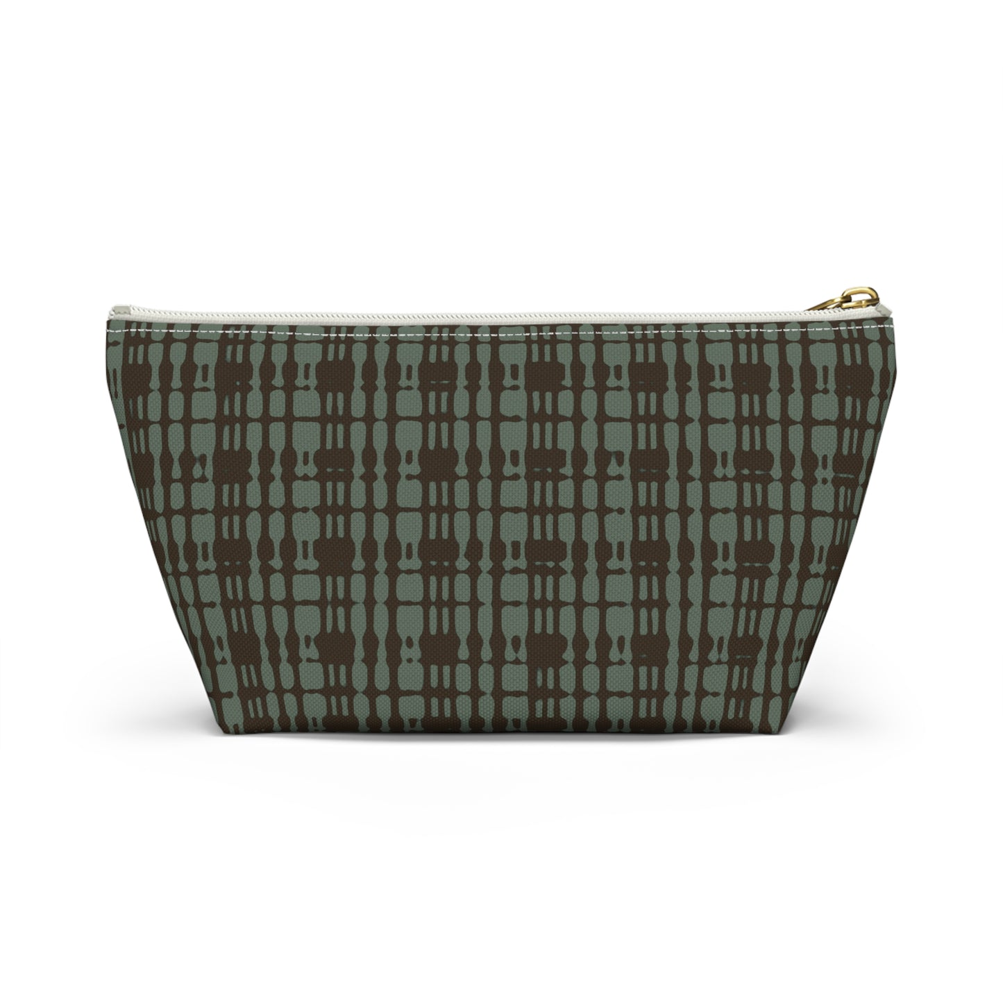 Mint Chocolate Plaid Accessory Pouch w T-bottom