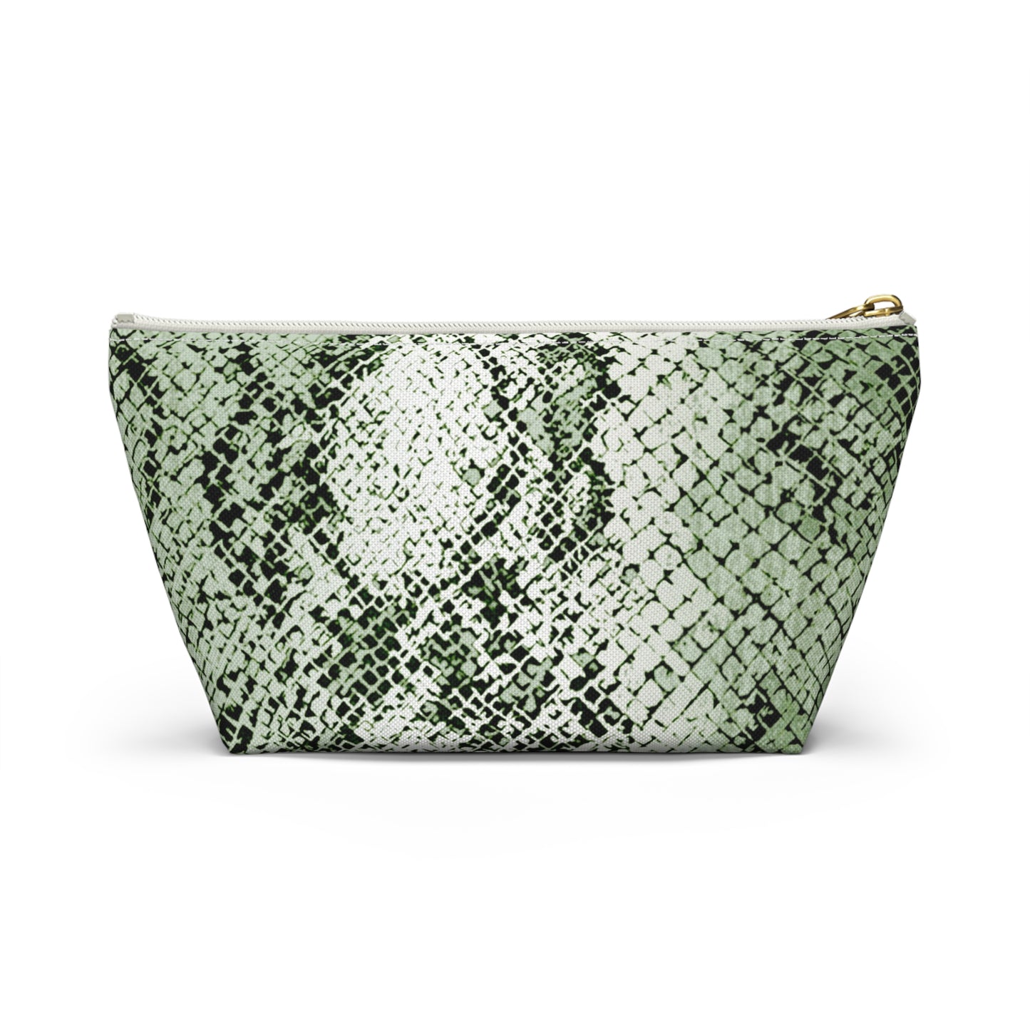 Sage Snake Skin Accessory Pouch w T-bottom