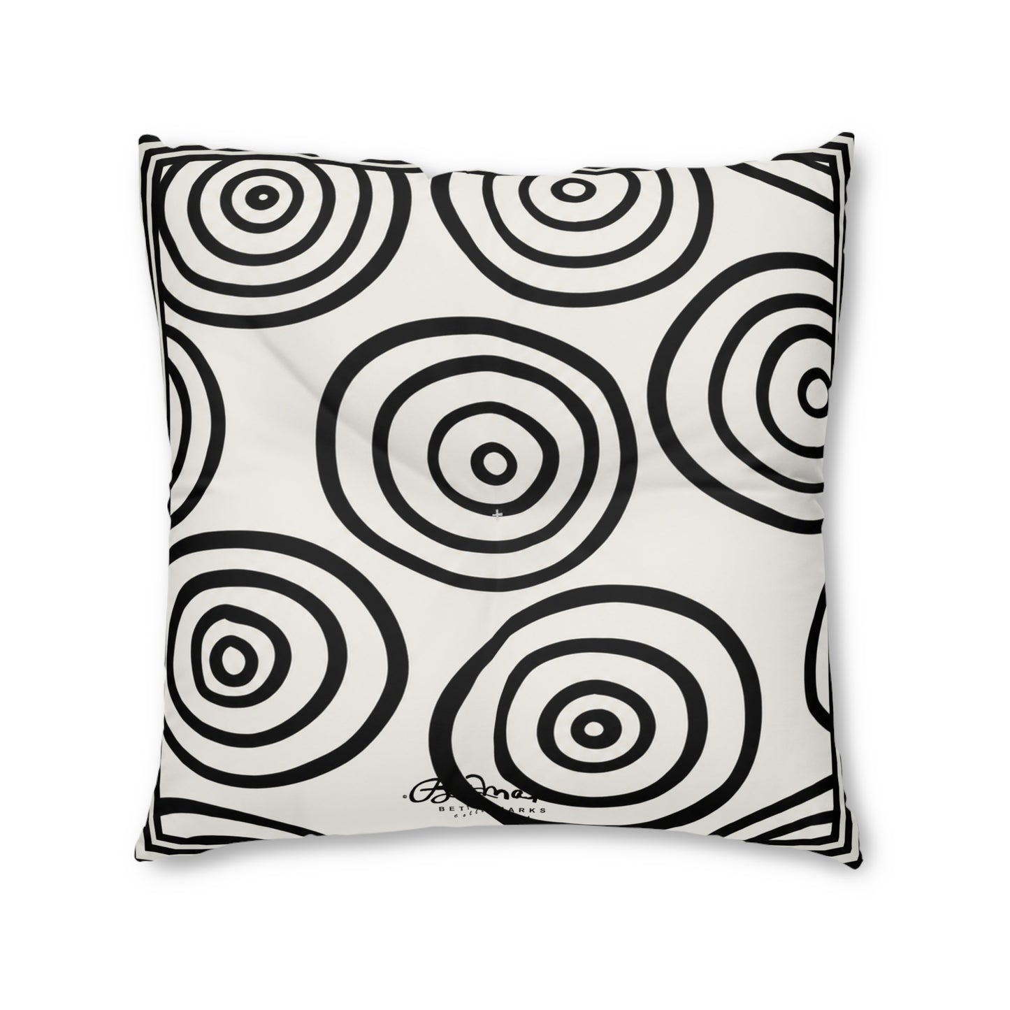 B&W Target Tufted Square Decorative Cushion