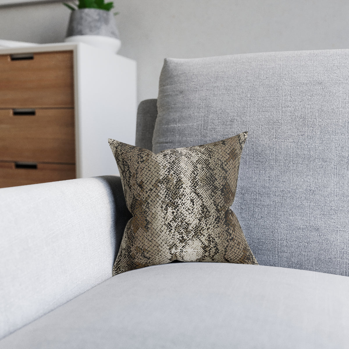 Deep Snake Skin Square Pillow