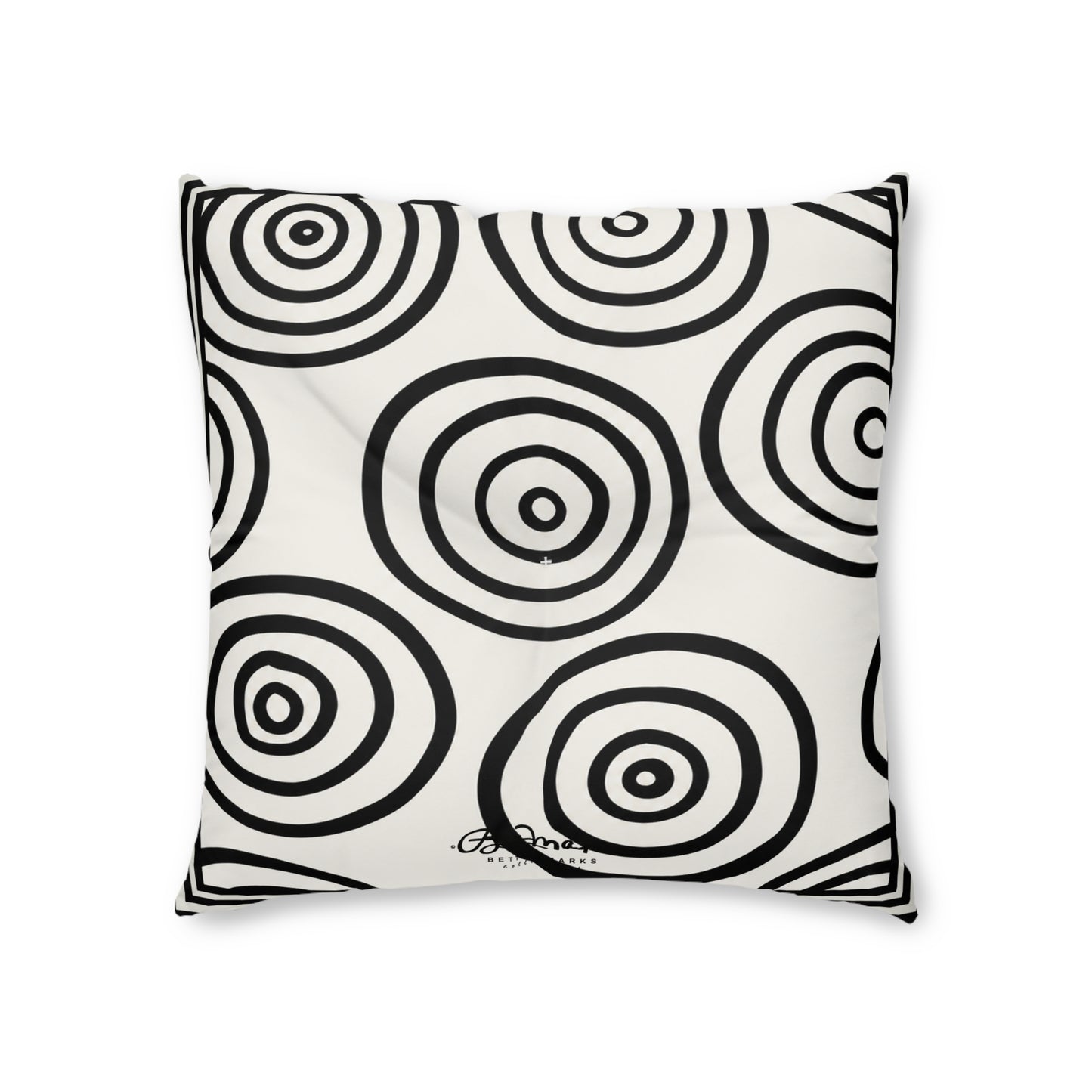 B&W Target Tufted Square Decorative Cushion