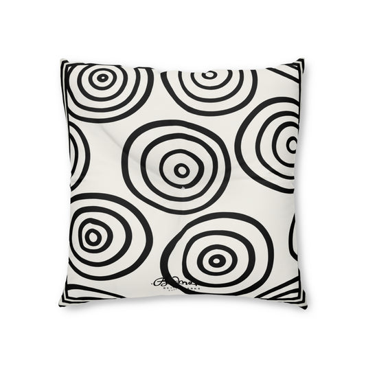 BnW Target Scribbles Tufted Square Decorative Cushion