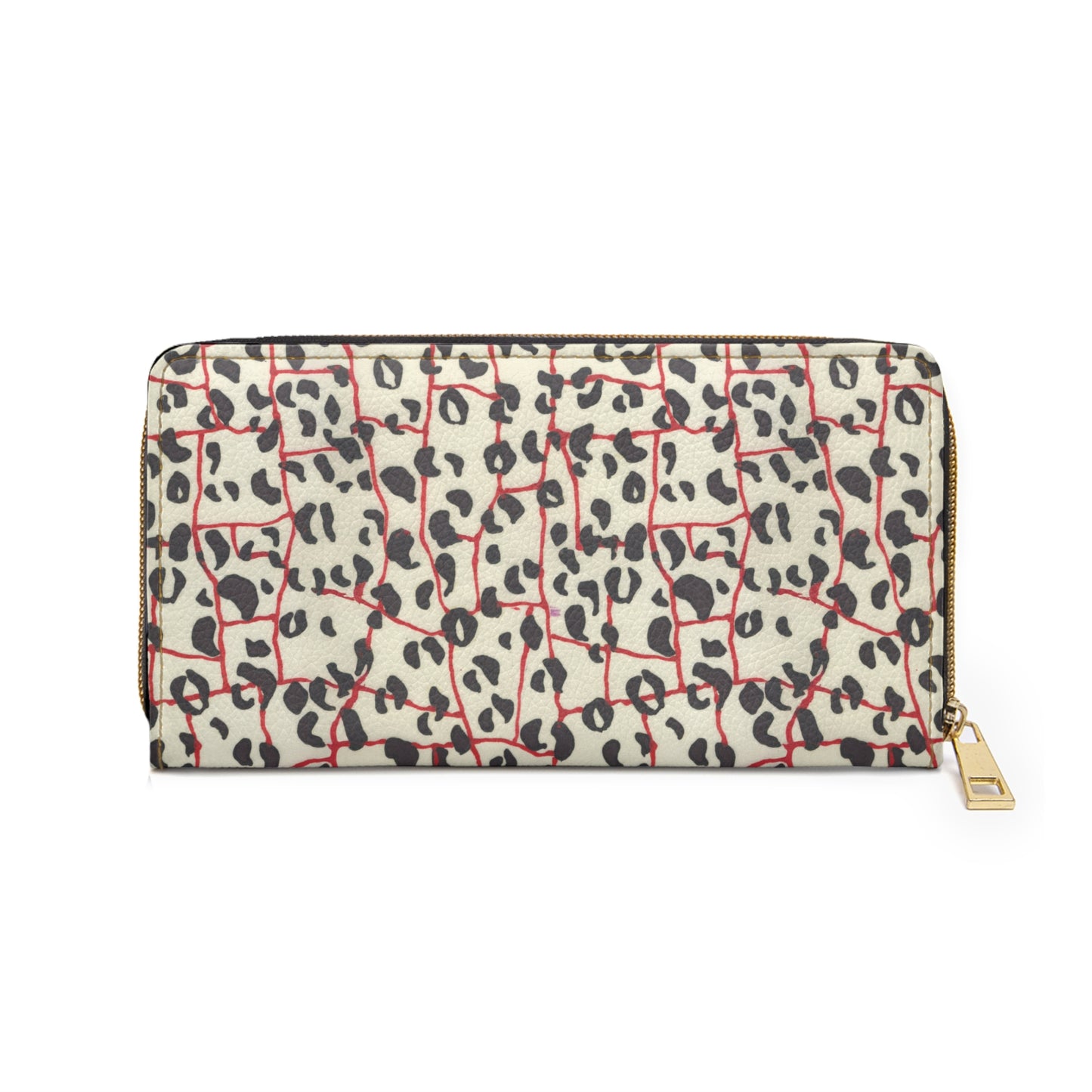Red Line Leopard Zipper Wallet