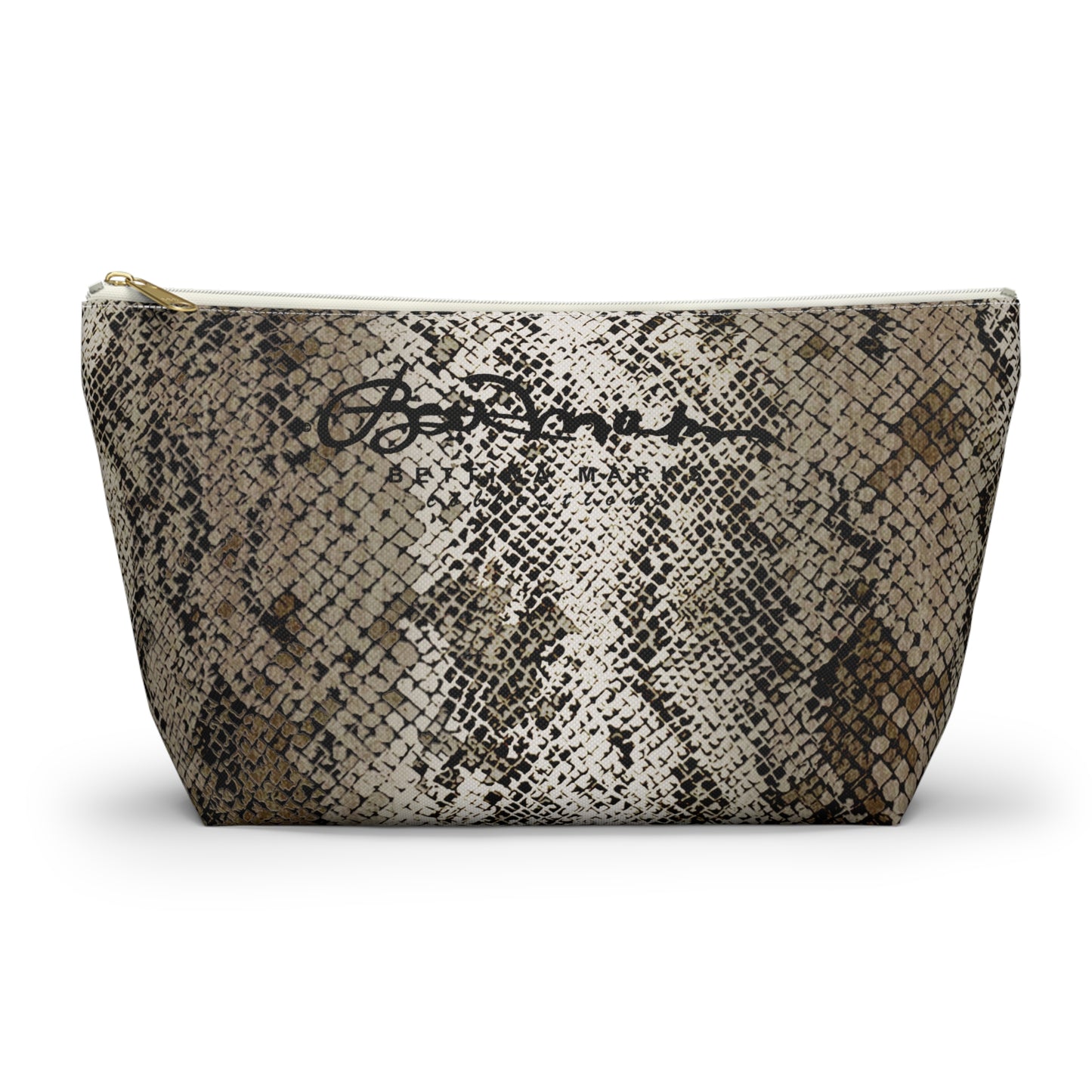 Deep Snake Skin Accessory Pouch w T-bottom