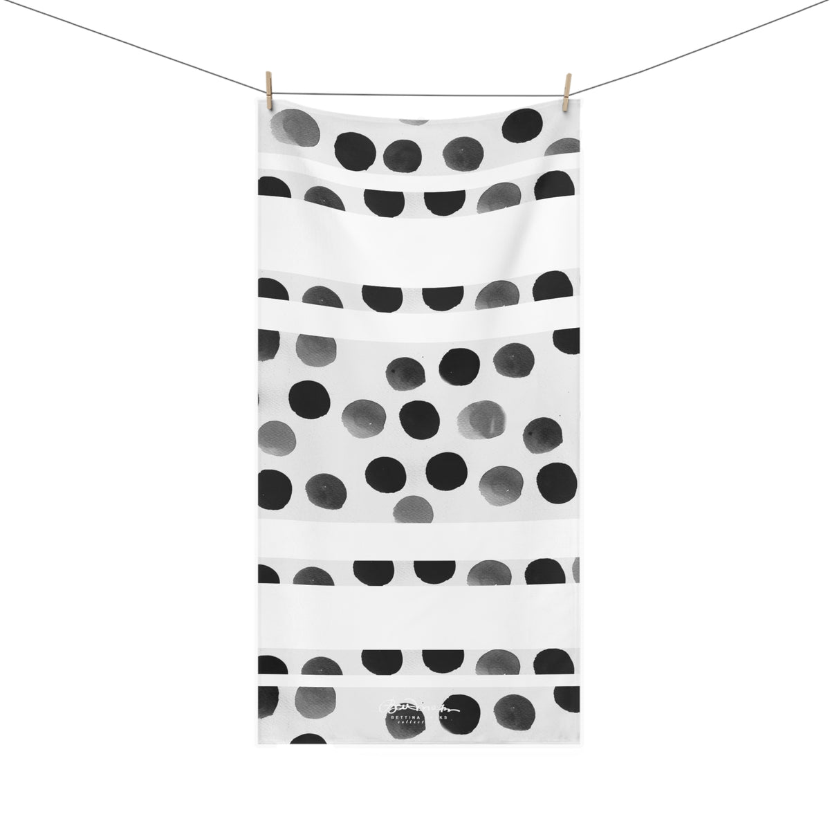Charcoal Polka Dots Bath Towel