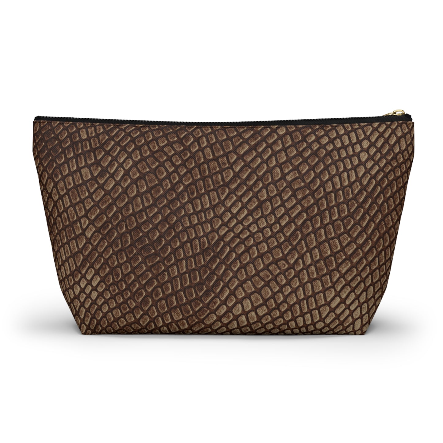 Mocha Crocodile Accessory Pouch w T-bottom