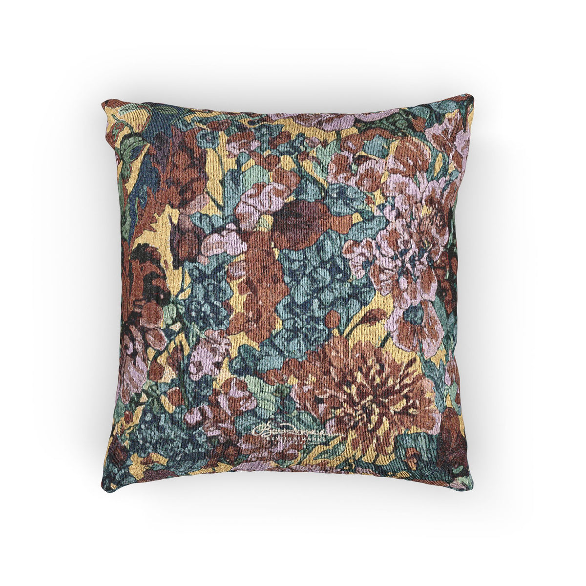 Full Bloom Floral Woven Pillow